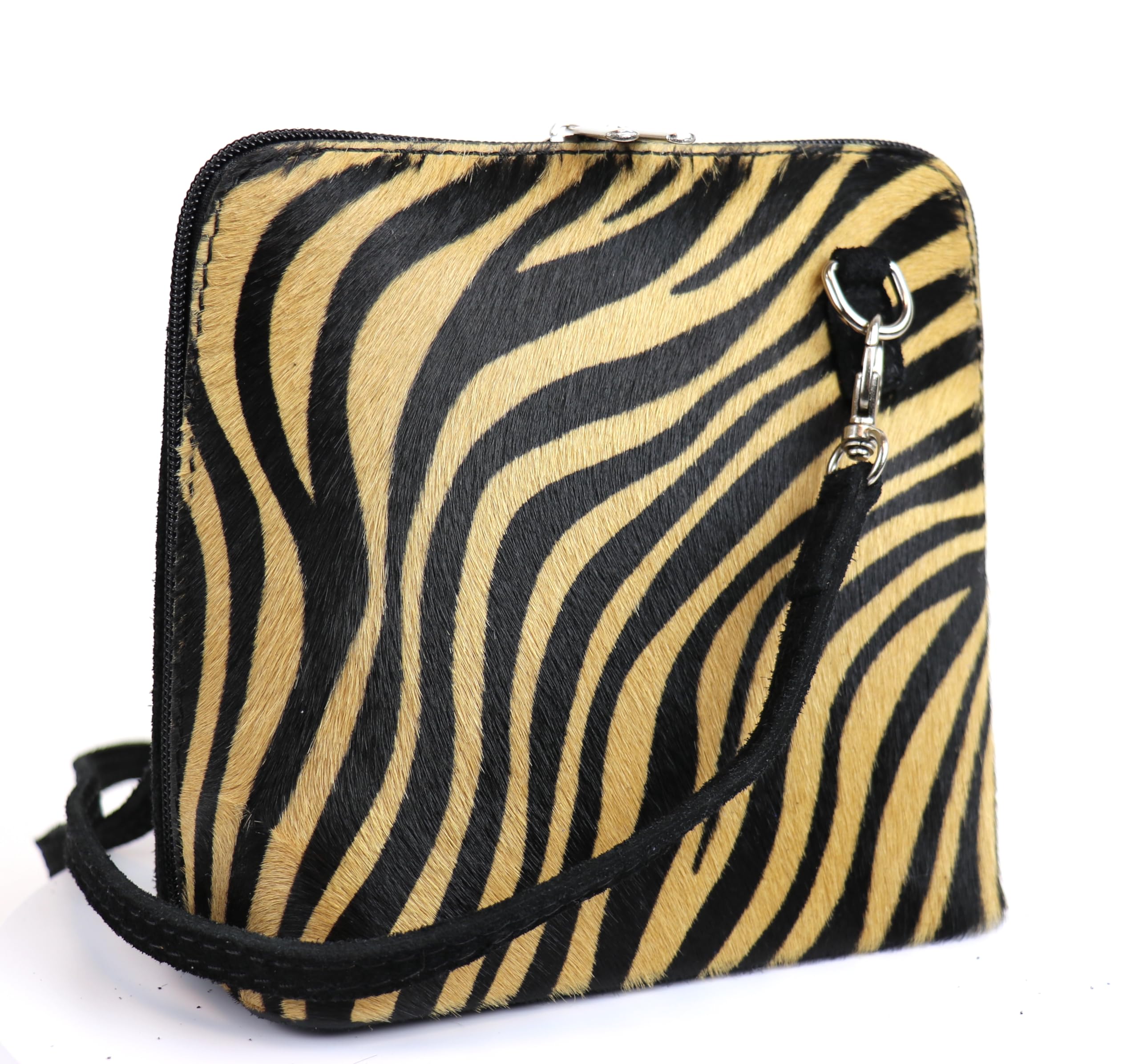 Lusso in pelleVera Pelle Genuine Italian Leather Handbag with Animal Print  Handmade Leather Crossbody Bag Elegant Women's Handbag