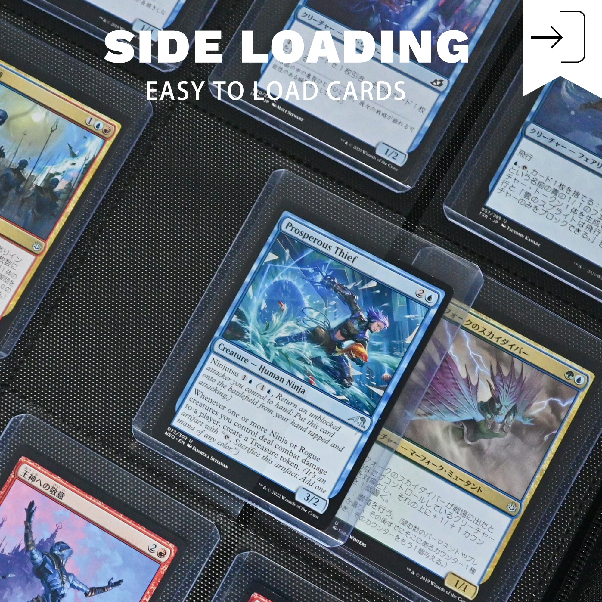 Carpeta de carga superior, capacidad para 640 cargadores superiores, carpeta de carga superior de 16 bolsillos para tarjetas rígidas de 3 x 4 pulgadas, carpeta de tarjetas de doble cara Abulm