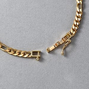 Amazon | [スペランツァ] K18 18金 フィガロチェーン ブレスレット 3.4