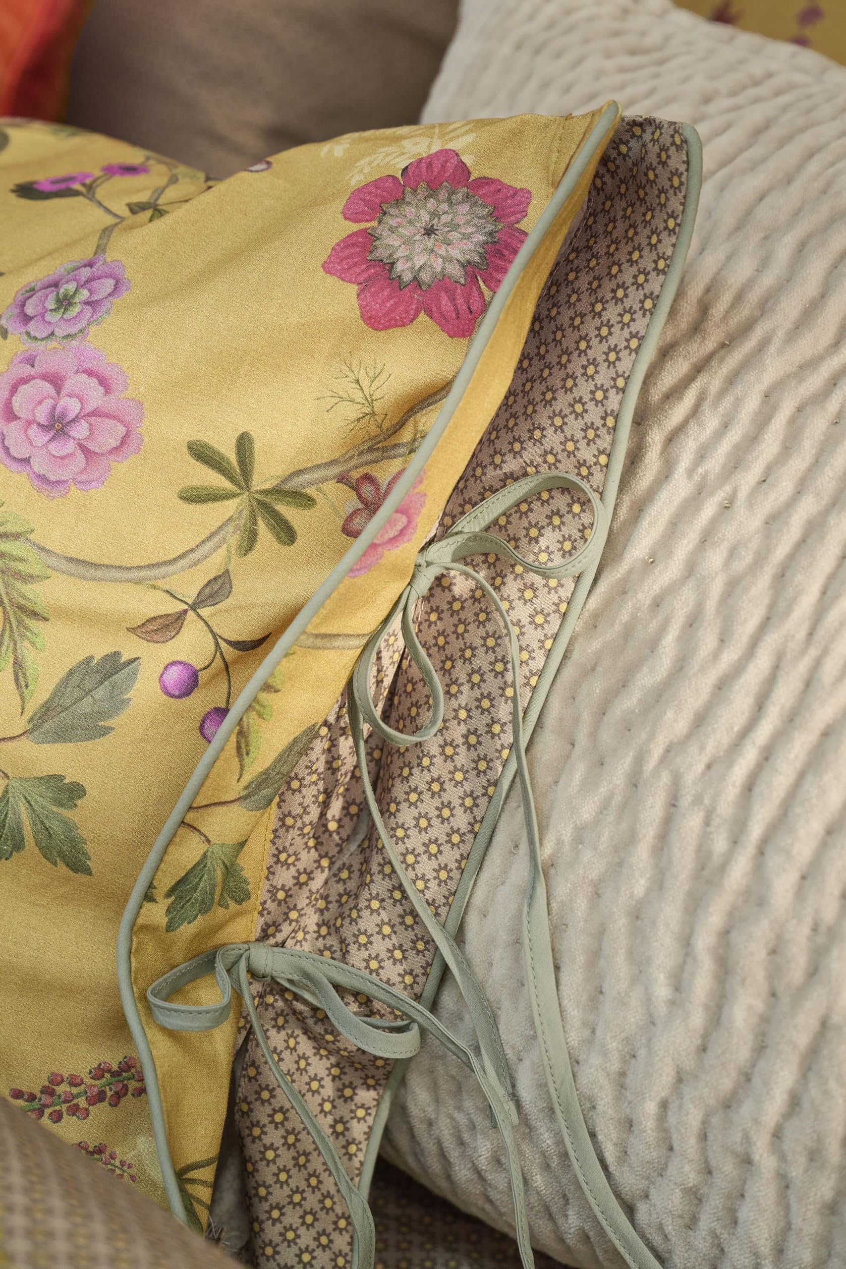 Pip Studio Bodhi Flower bettwäsche-Set 2 TLG. - 155 x 220 cm - Gelb - Baumwolle - mit Reißverschluss