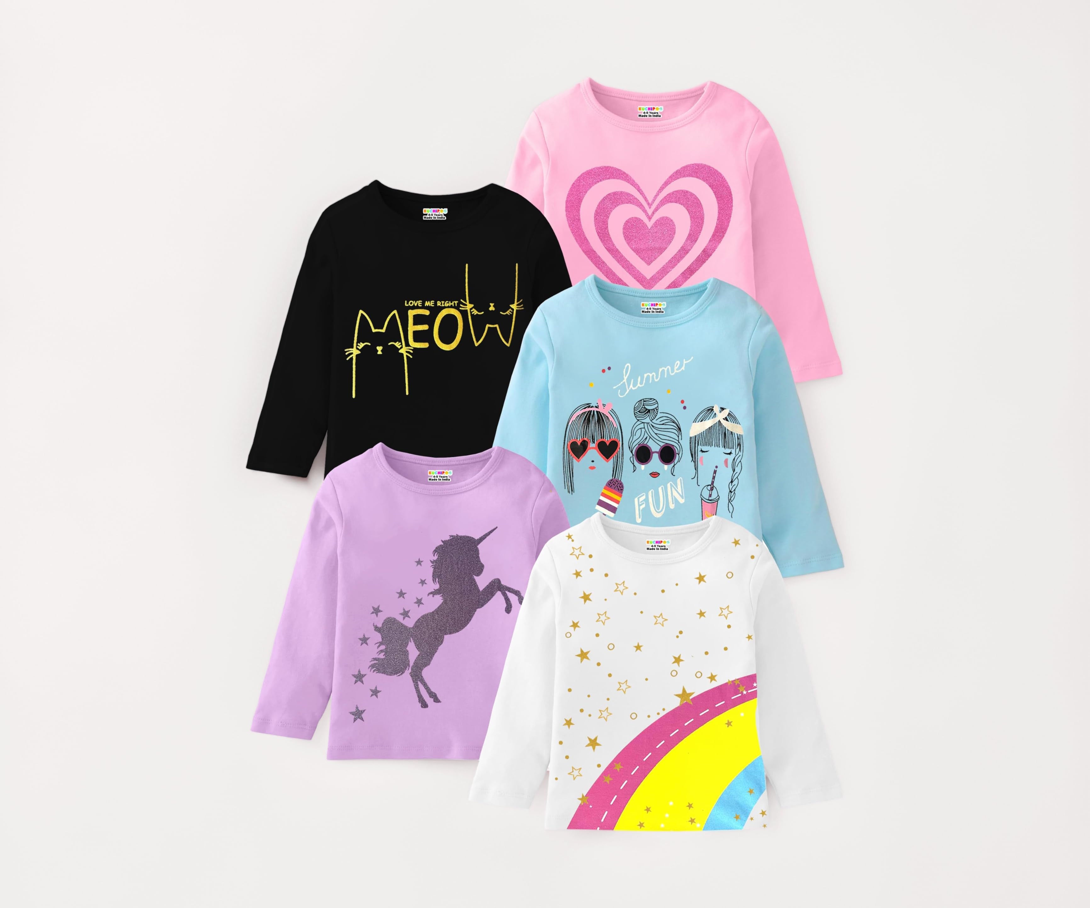 Girls Full Sleeves Cotton T-Shirt