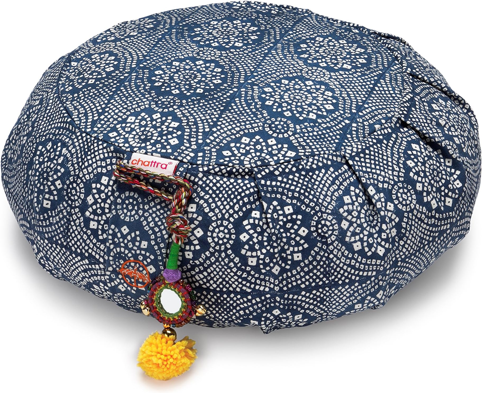 Chattra Zafu Meditation Cushion - Navy Bandhani