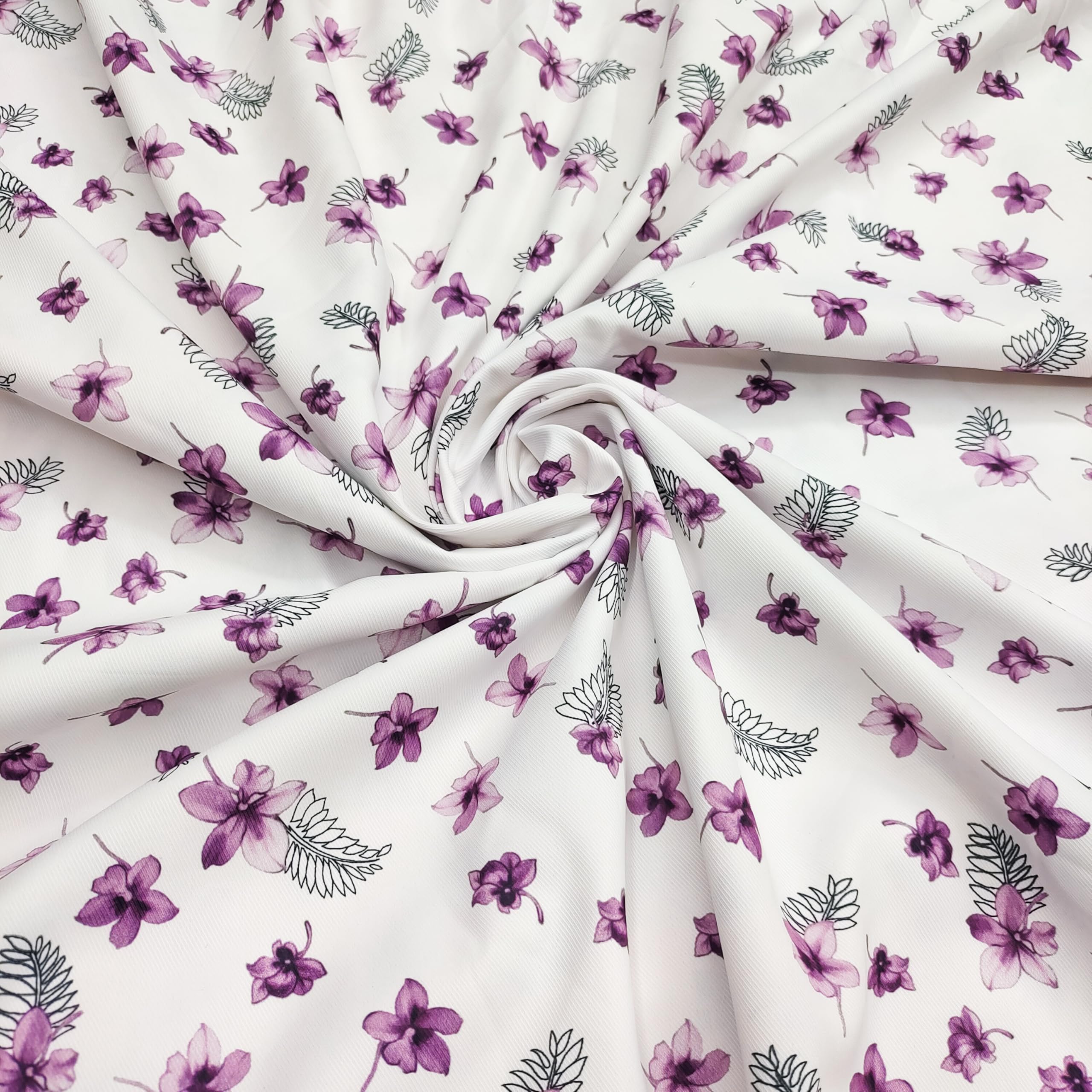 Multi Color Digital Print Cotton Blend Kurti Fabric-image-10