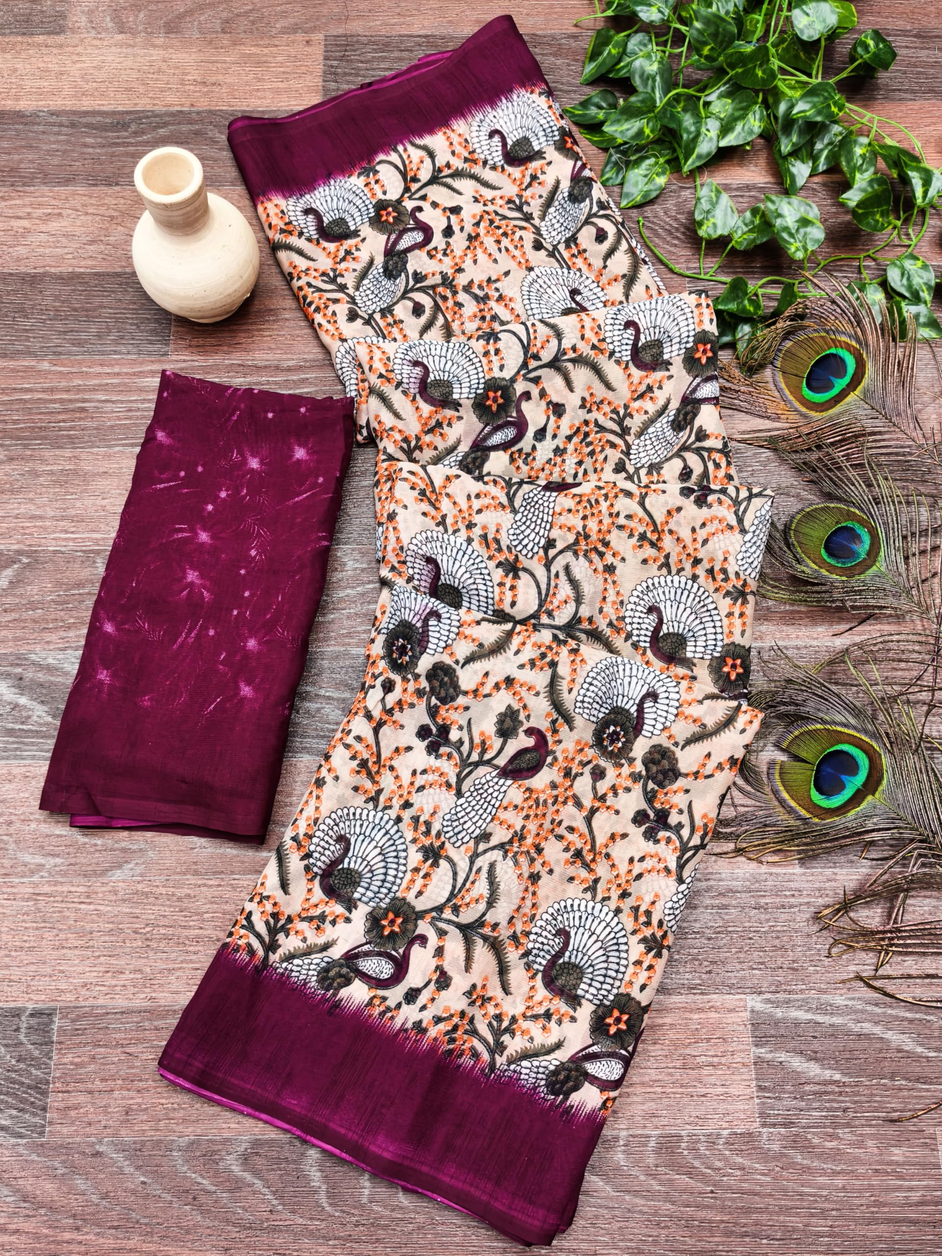 Women Soft Saree With Blouse Piece_freesize (1361_Wine_Dum_Baz)-image-25