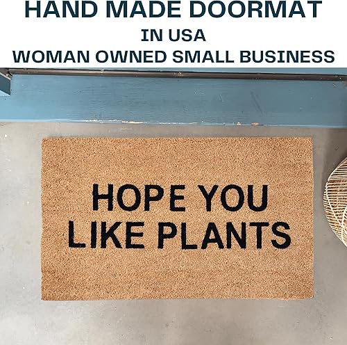 Miniatura 2 de Nickel Designs Plant Doormat, 18 x 30 Inch, Heavy Duty Natural Coir Fibers, UV and Weather Resistant, Funny Front Porch Decor, Plant lover Theme
