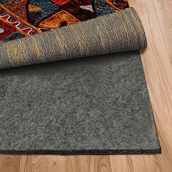 Nevlers 5 Ft x 7 Ft Felt TPO Non Skid Rug Pad | 1/4" Thick Under Rug Non Slip Pad | Rug Gripper for Hardwood Floors & All Hard-Surface Flooring | Customizable Carpet Pad Rug Grips to Prevent Sliding