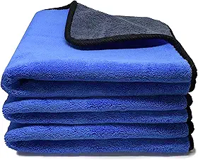Toalhas de microfibra para carros 3 peças 500 GSM polimento limpeza de casa, carro e motocicleta - 12 x 12 polegadas (30 x 30 cm)