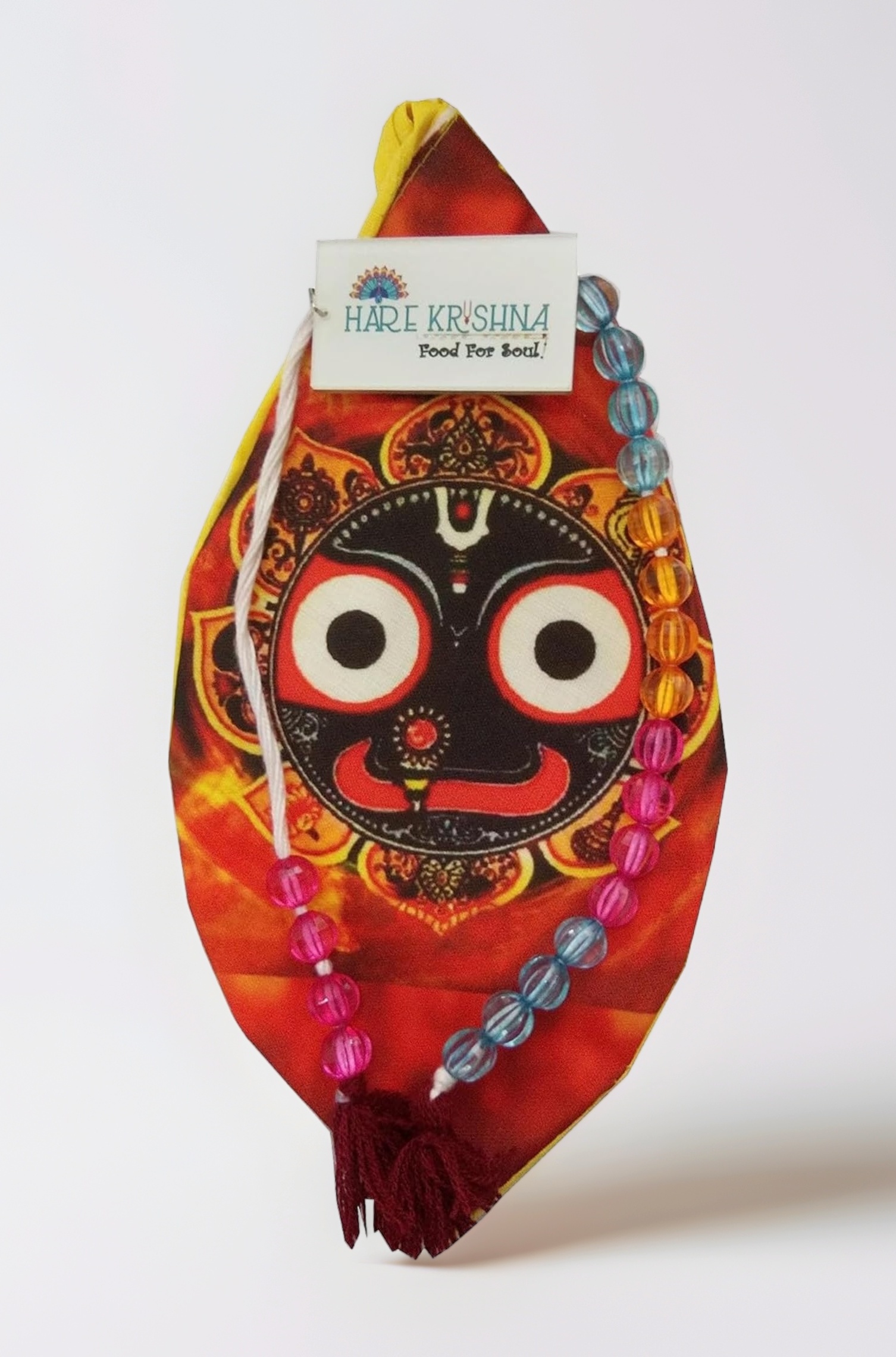 Jagannath Ji Printed Japa Mala Bag, Bead Bag for Chanting with Sakshi Mala & Keychain