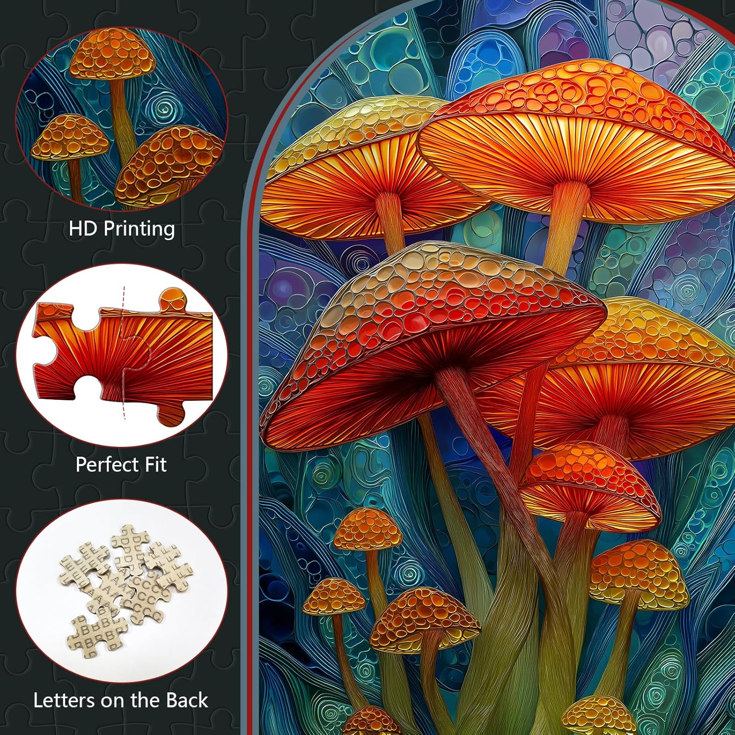 Great Jigsaw Puzzles for Adults 300 Pieces Enchanted Mushroom Forest Puzzles for Adults Toys Gift Family Decoration Kids Puzzle