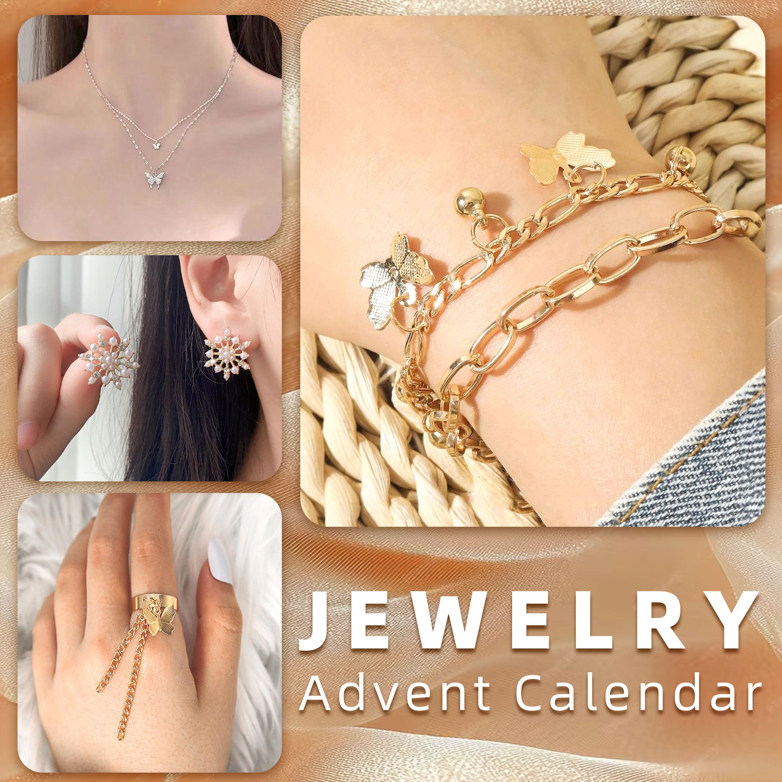 Sieraden Adventskalender Vrouwen 2025 - Meisjes Kerstkalender, 24