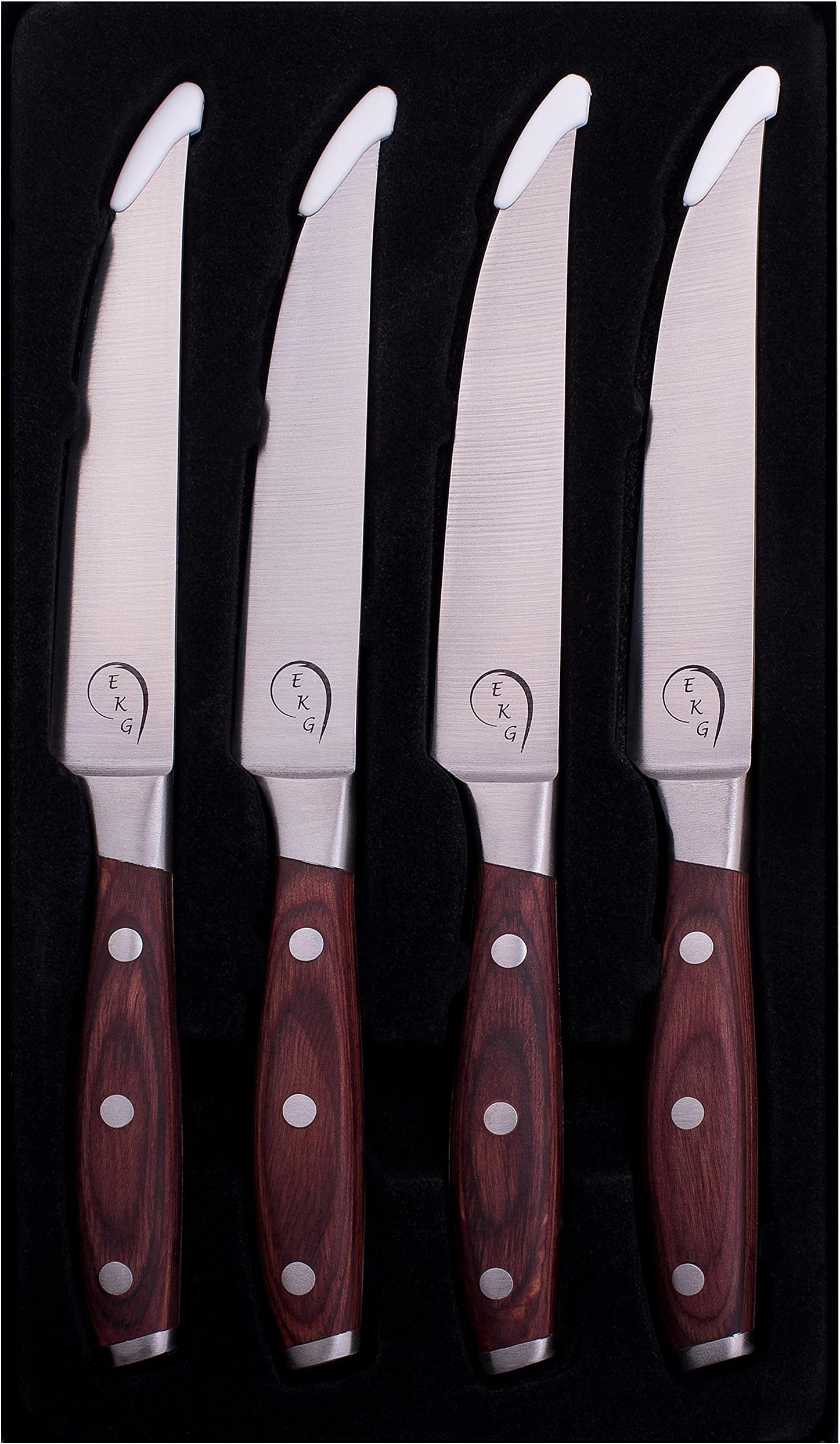 Everyday Kitchen Gadgets-Steak Knife Set- Stainless Steel-Straight Edge-Pakkawood Handle