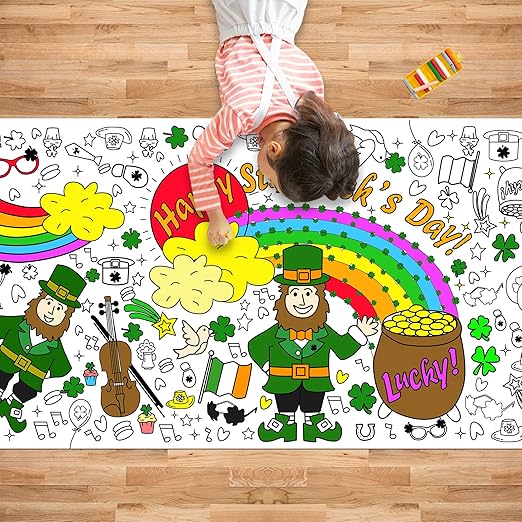 St. Patrick's Day Giant Coloring Poster/Tablecloth - 30 x 72 Inches