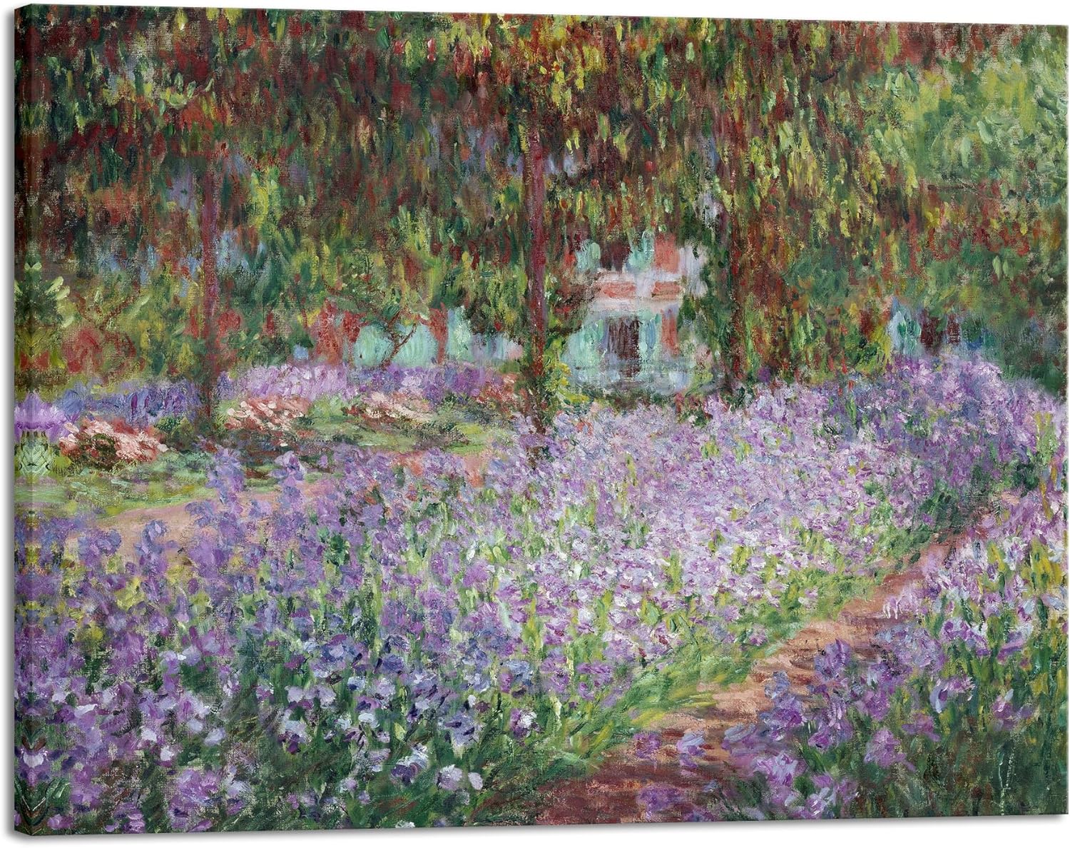 Wieco Art Canvas Print Wall Art Irises in Monet's Garden,1900 by Claude Monet Impressionism Art Print Picture Artwork for Living Room Bedroom Home Kitchen Decorations