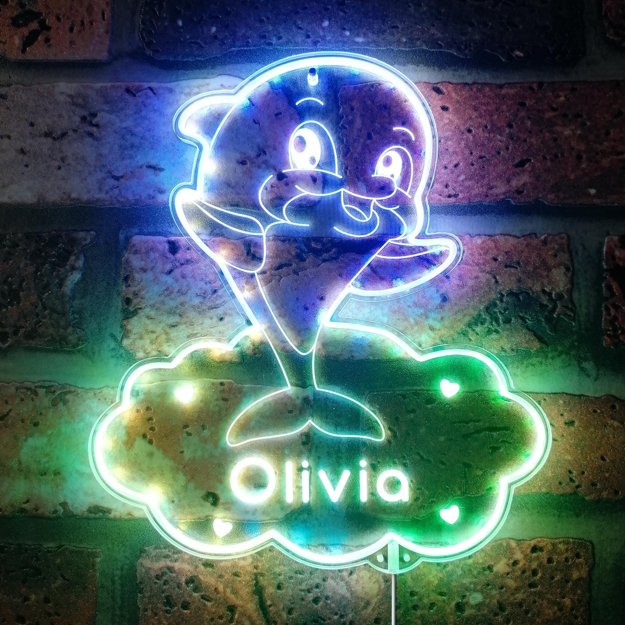 ADVPRO Name Personalized Dolphin RGB Dynamic Glam LED Sign - Cut-to-Edge Shape - Smart 3D Wall Decoration - Multicolor Dynamic Lighting - st06s44-fnd-p0028-tm