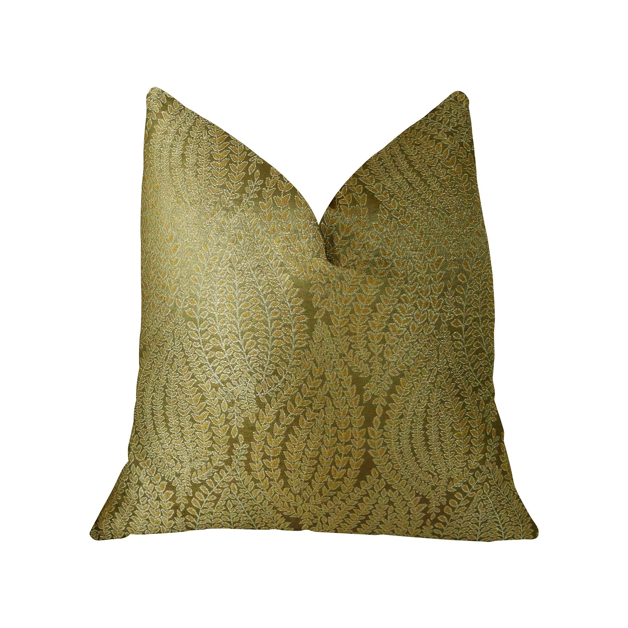 Plutus Brands Plutus Leaf Pod Handmade Throw Pillow 20" x 20" Gold