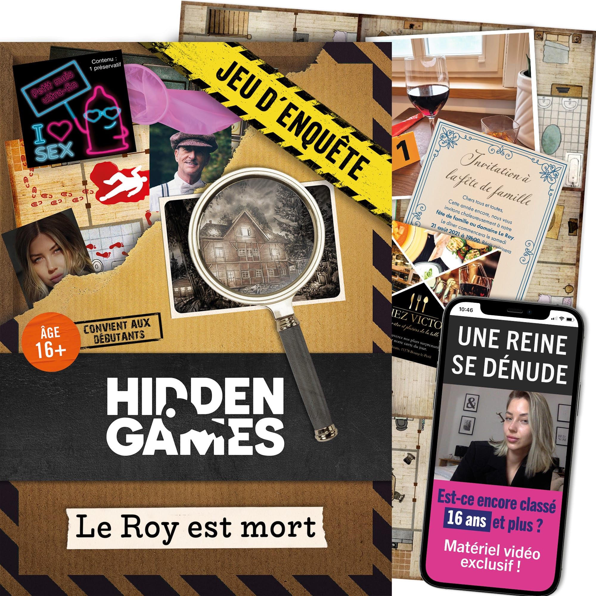 Hidden Games Scne du Crime - LE Roy EST Mort - Franaise - Jeu de scne de Crime raliste, Jeu de dtective passionnant, Jeu d'Escape Room