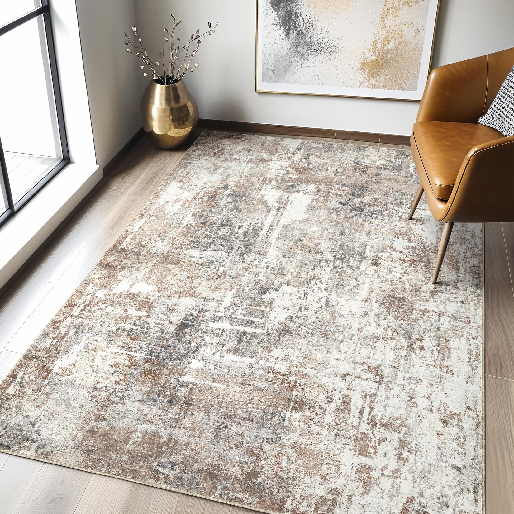 Tapis lavable anti-tache 122x183 cm fini les glissades dans l'entrée et la cuisine