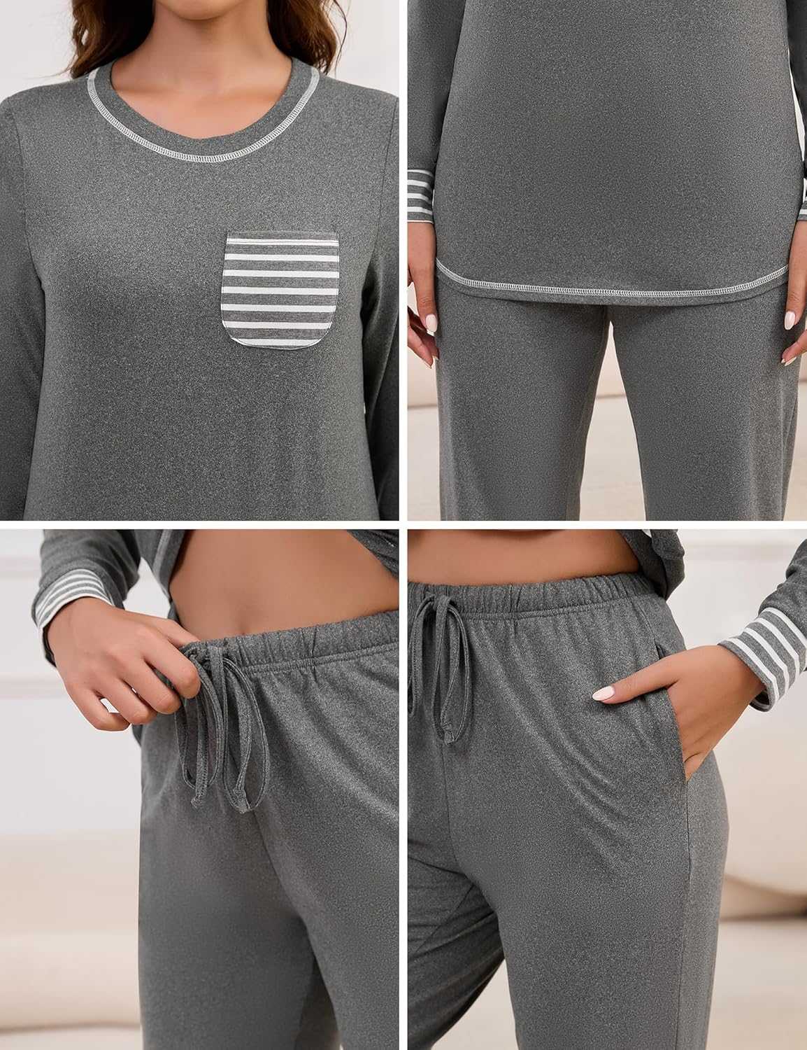 Matching Pajamas for Couples Long Sleeve Pajama Set for Men and Women 2 Piece Cozy Loungewear Set S-XXL - Image 7