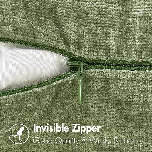 Miniatura 3 de MIULEE Paquete de 2 fundas de cojín de felpilla suave, de 20 x 20 pulgadas, color verde salvia, estilo primaveral, para sofá y sala de estar,