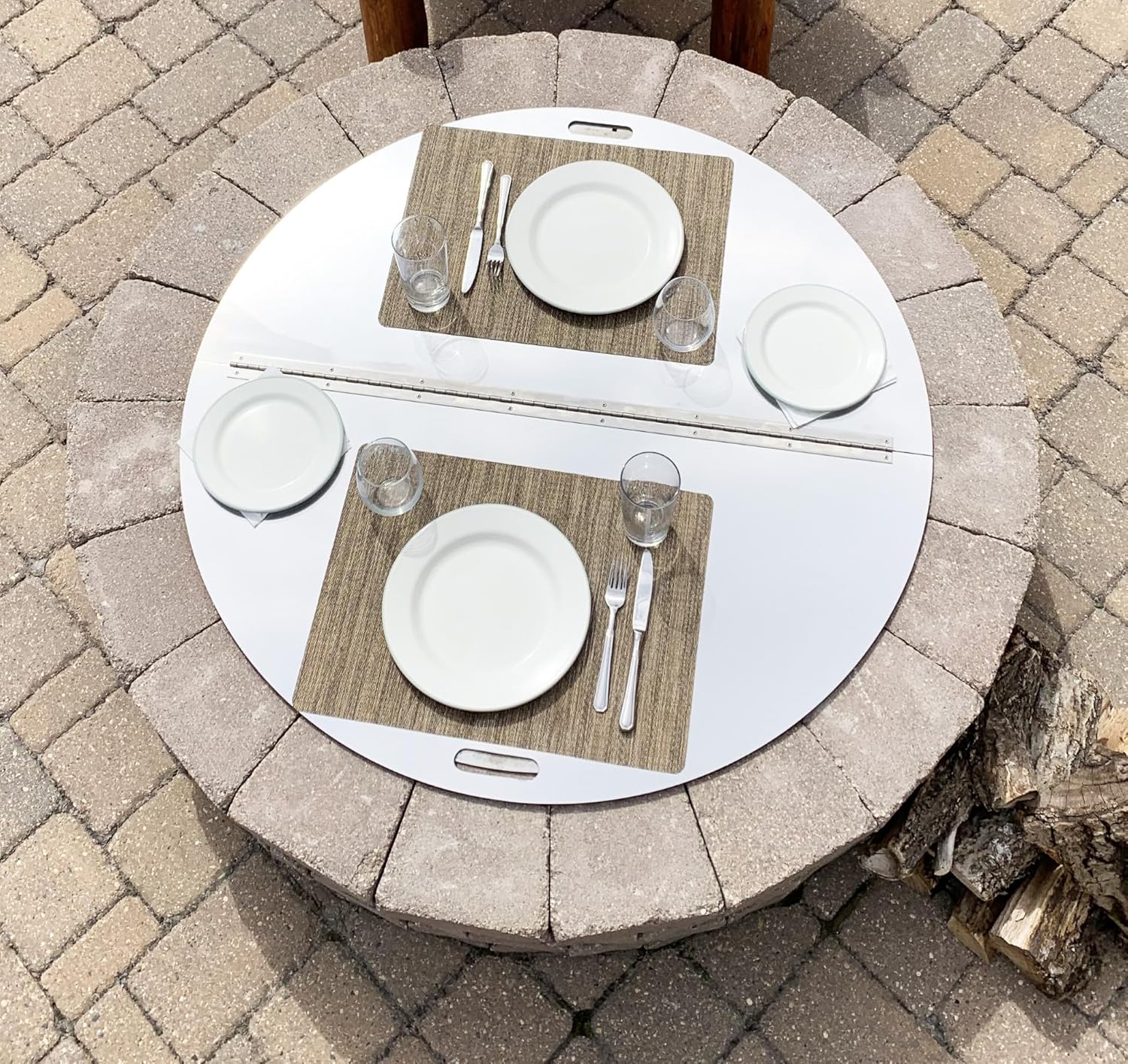 Firebuggz Fire Pit Covers - Stainless Steel Fire Pit Cover, 40” Round - Snuffer Cover Top for Wood or Gas Pit Ring, Silver