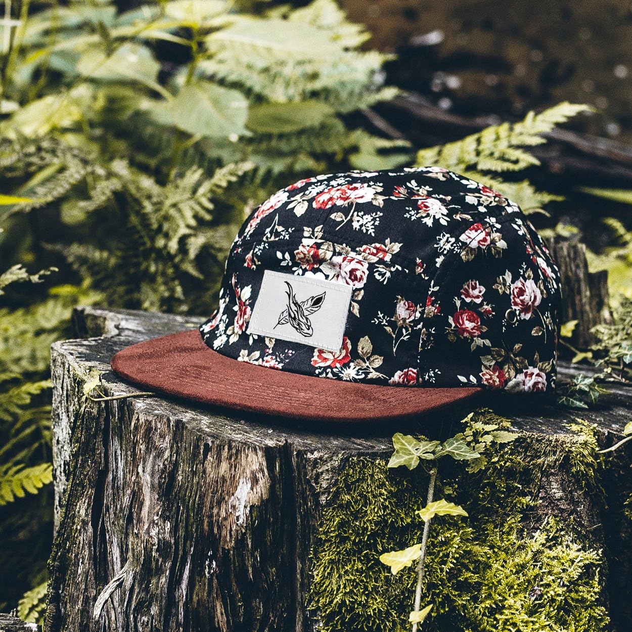Blackskies 5-Panel Cap with Floral Pattern Unisex Baseball Cap