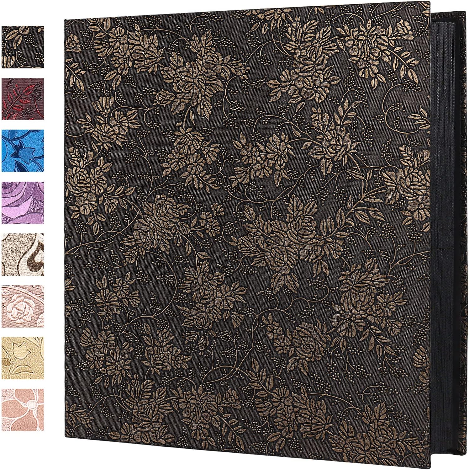RECUTMS Leather Cover Photo Album 600 Pockets Memo Album Hold 4x6 Photos 5 Per Page Valentines Day Present Wedding Memory Album Bronze 14x13 inches