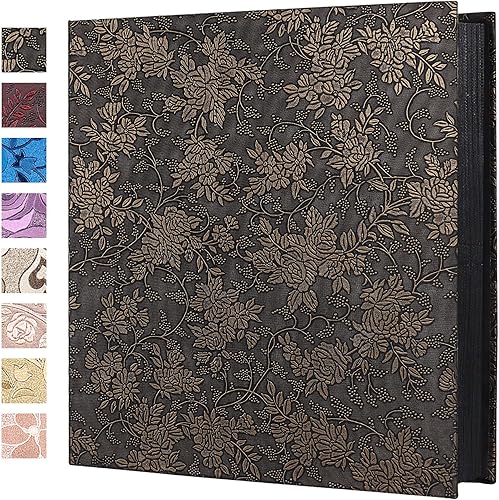 Vista 8 de Álbum de fotos de 100 x 6 pulgadas, 100 álbumes de fotos pequeñas, cubierta de cuero de primera calidad, página interior blanca, álbumes de fotos