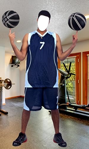 Montagem da foto do basquete