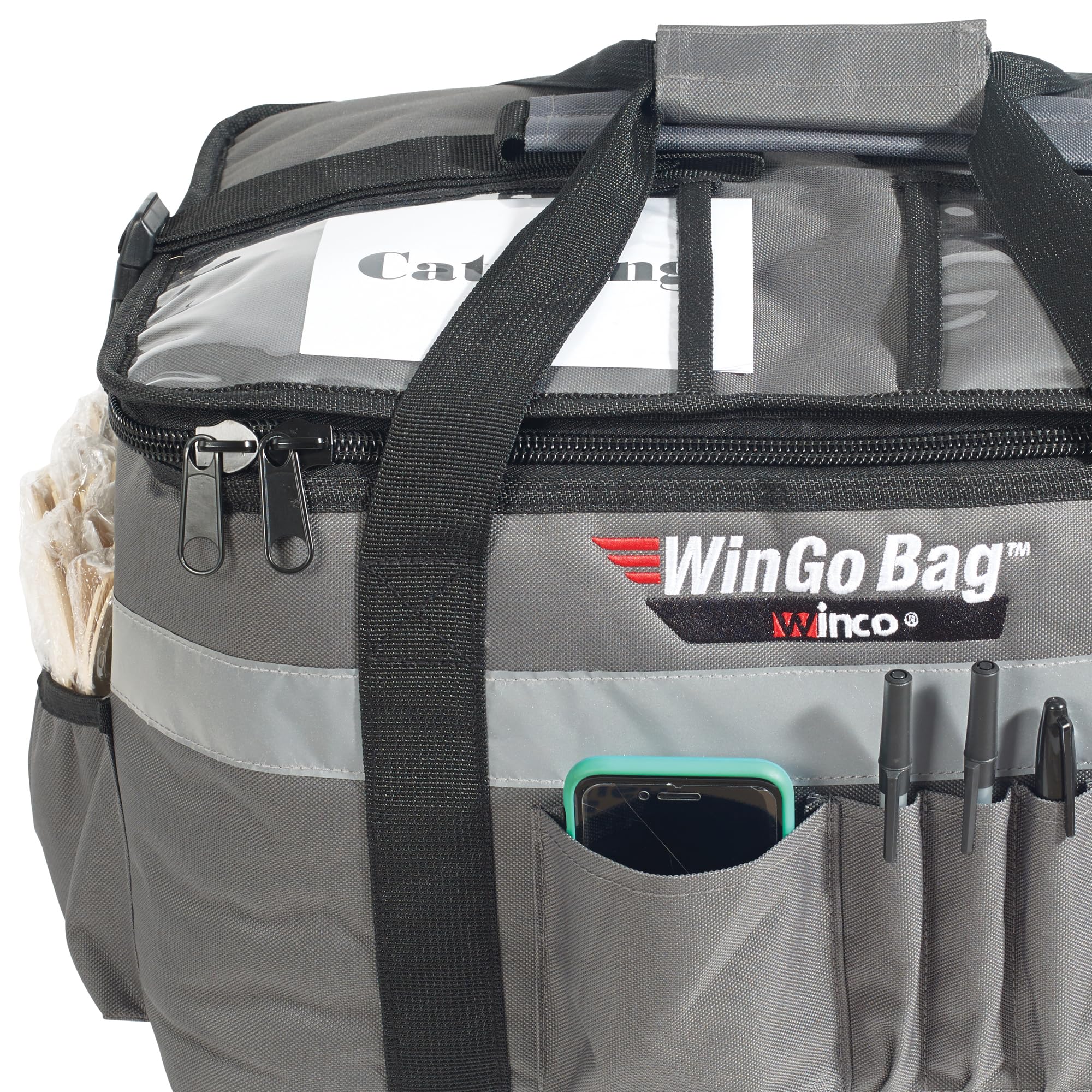 Winco BGCB-2314 Bolsa de Entrega de Alimentos aislada, Grande, Gris, Gray, L