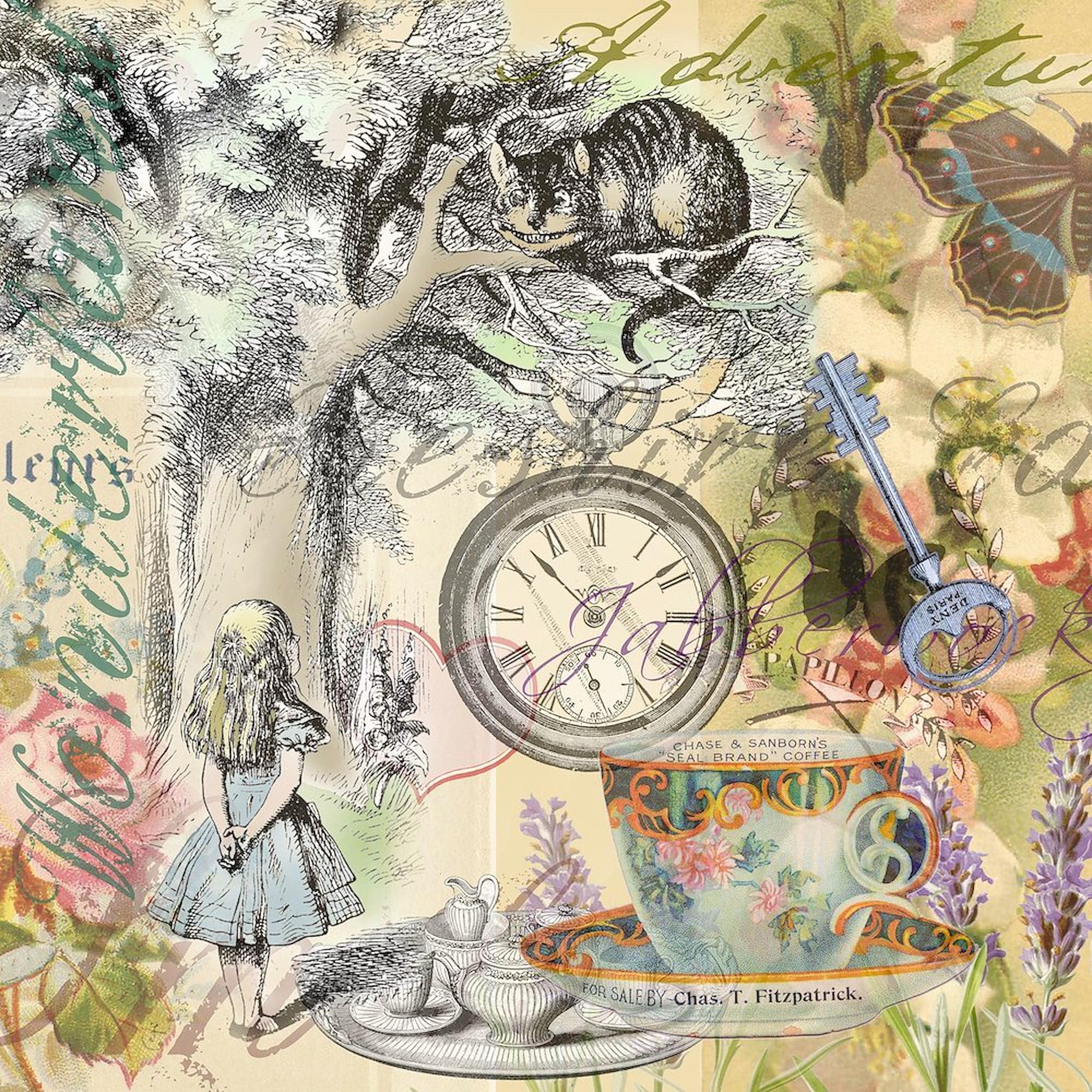 CafePress Cheshire Cat Alice In Wonderland Tote Bag Natural Canvas Tote Bag, Reusable Shopping Bag