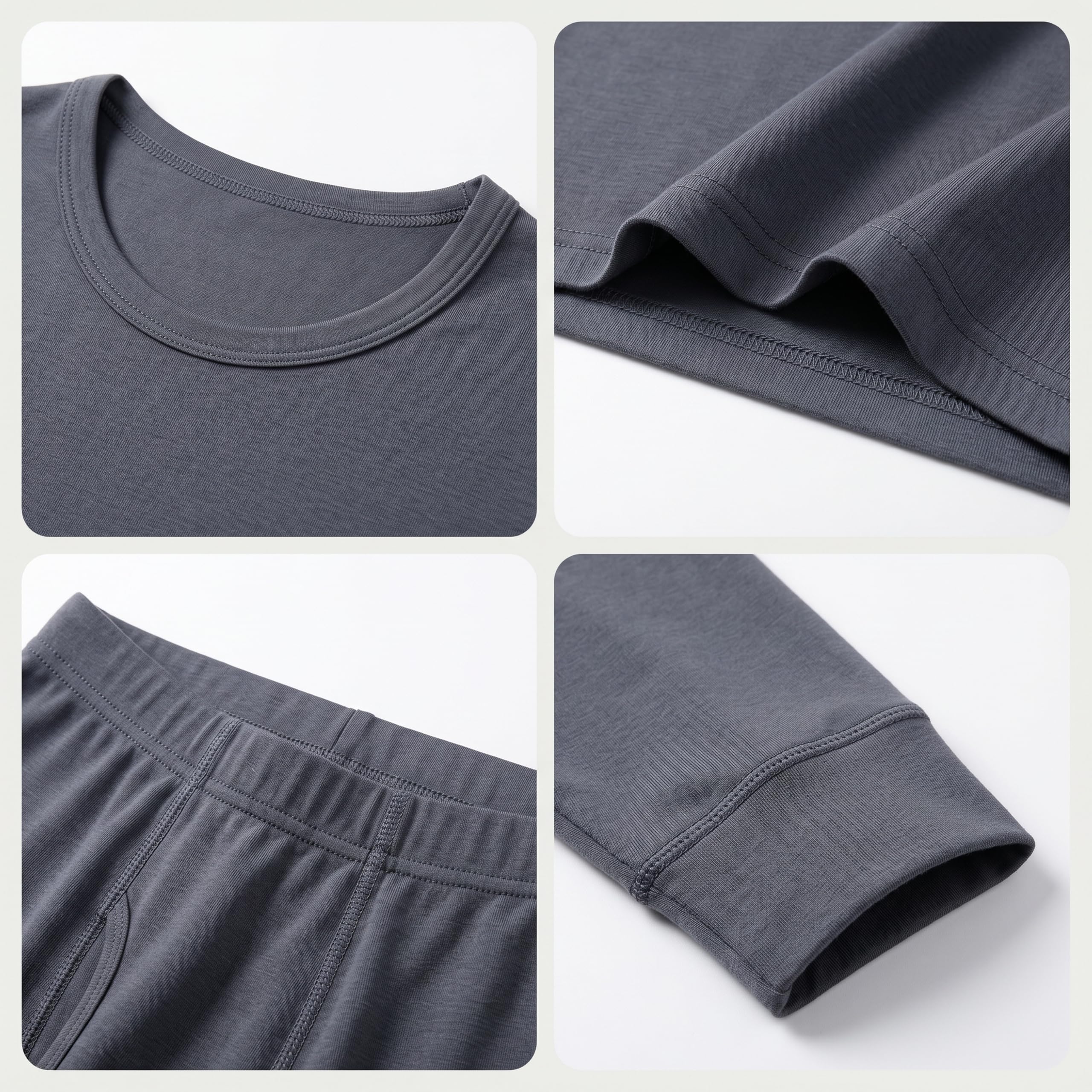 Completo Termico Ultra Morbido, Intimo Termico Stile Anni '80, Delicato sulla Pelle, in Tessuto Modal Lenzing, Anti-Pilling, Strato Base riscaldato per l'inverno.