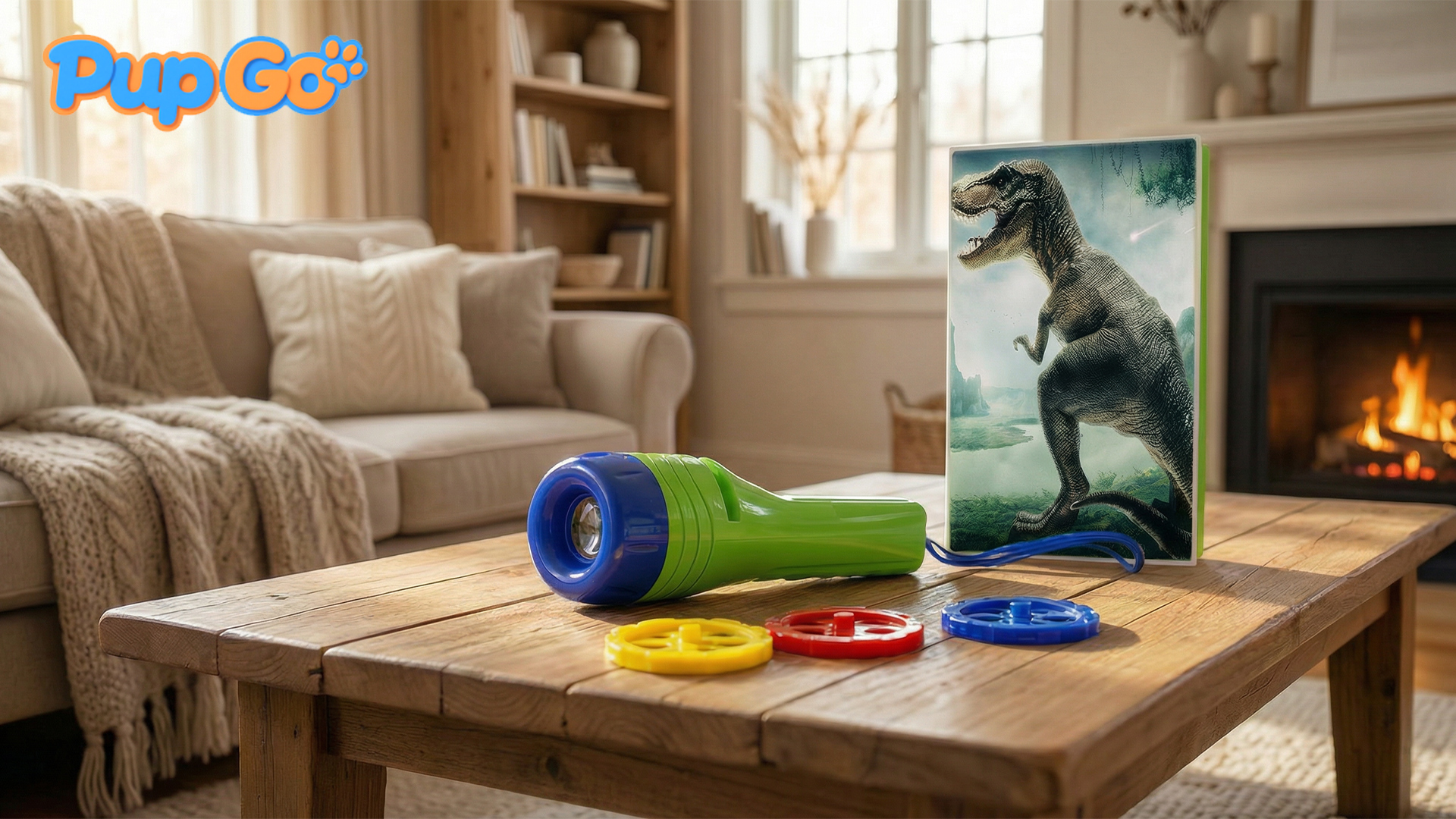 Image of Pup Go Dinosaur Toys for Kids 3-7, Dinosaur Flashlight Focusable Projector Light with 24 Realistic Dino Images, Kids Night Light, Best Gift Cool Dinosaurs Toys for 3 4 5 6 7 Year Old Boys Girls