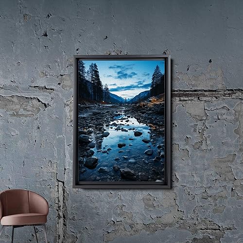 Miniatura 2 de Cool Wall Art Landscape Mountains Nature print Prints Minimalist Modern Home Artwork Decoration Night Sky With Stars, Framed Canvas Print, Canvas