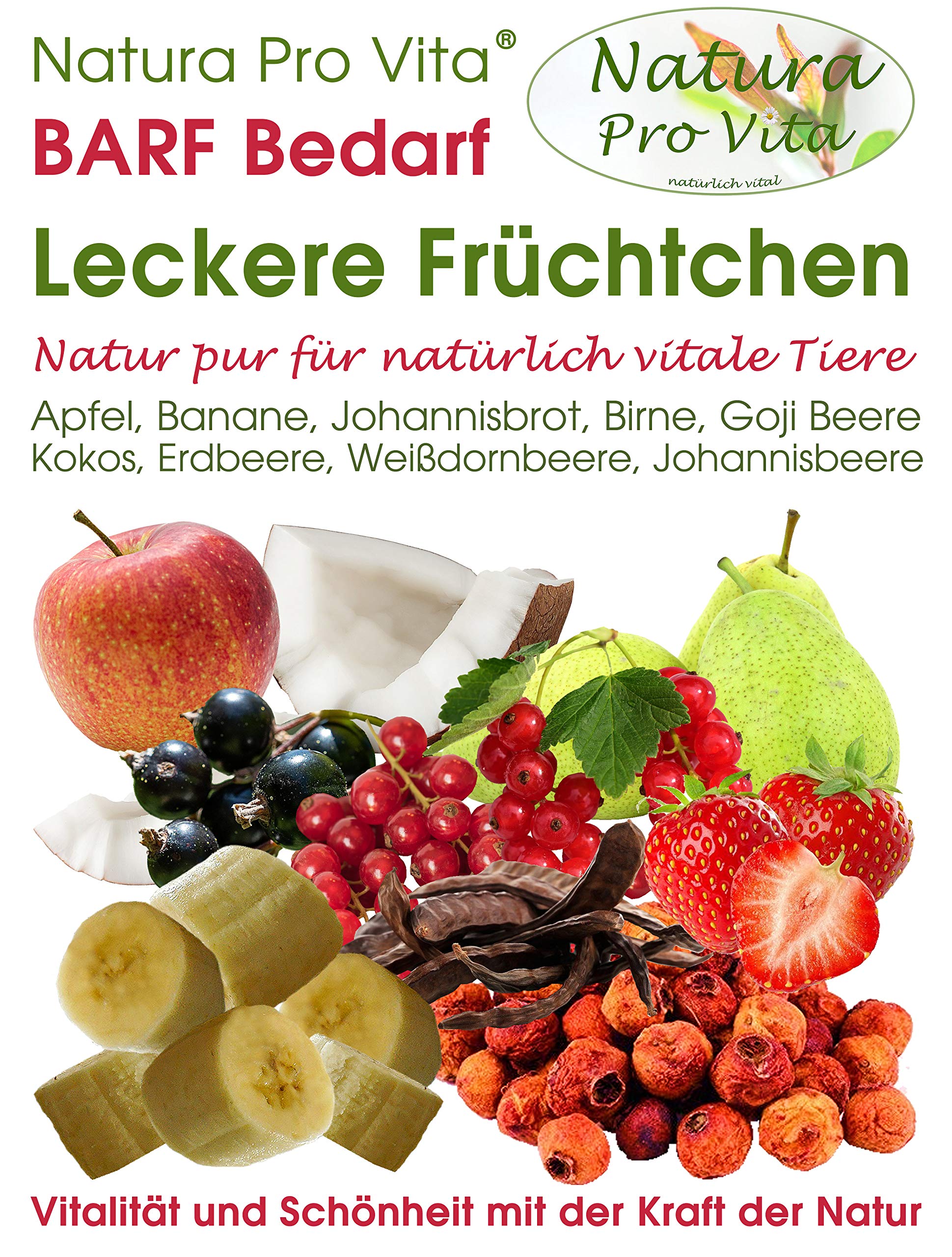 Barf Früchte Hunde natürlicher Obstmix zuckerfrei glutenfrei getreidefrei ohne Chemie vitaminreich Frucht Snack Barfzusatz Hund NaturaProVita 2kg