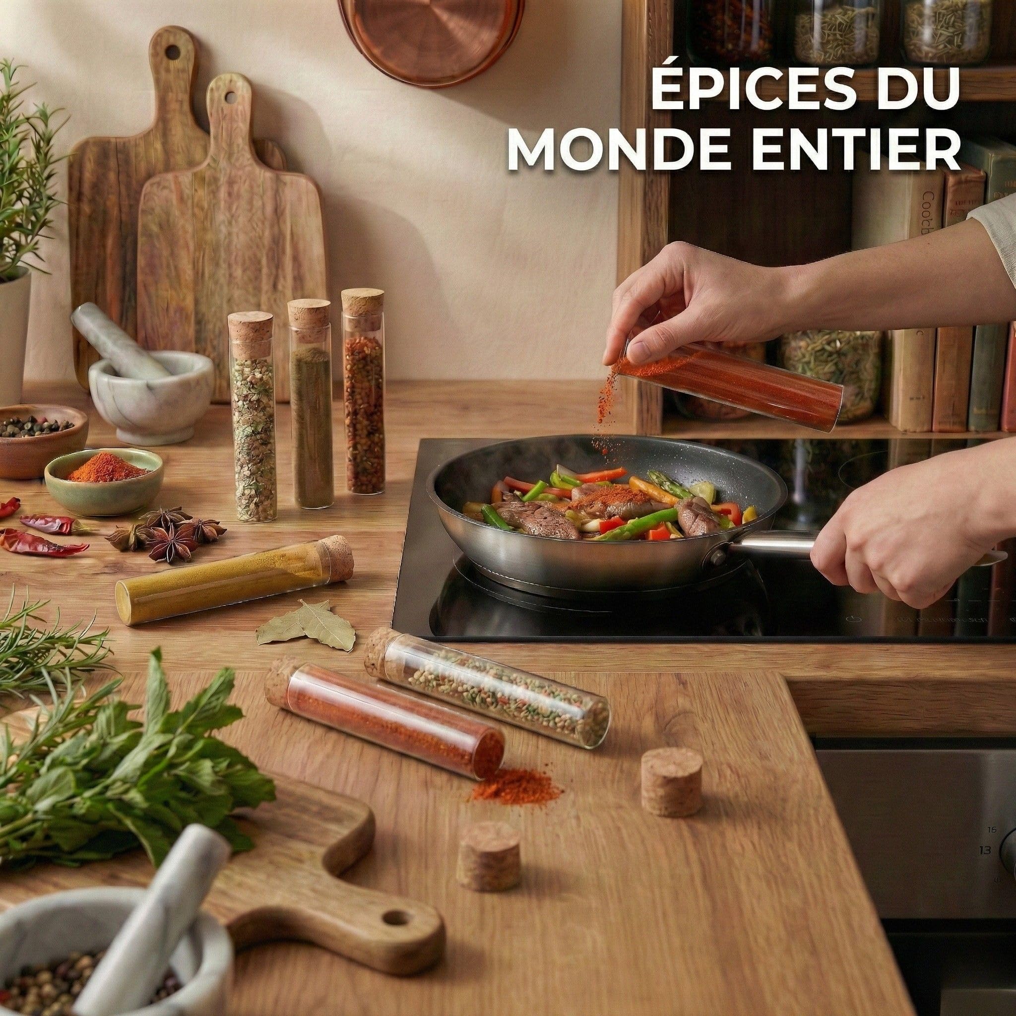 DIBYS Coffret Épices du Monde | Recettes Incluses | Coffret Cadeau Épices | Cadeaux pour les Amateurs et les Passionnés de Cuisine | Mélanges d'épices d'Inde, du Mexique, de Grèce & plus encore