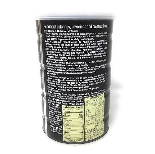 Mezclas de sésamo negro nutritivo natural (450 g/15.8 oz/lata) por Vigor & Health