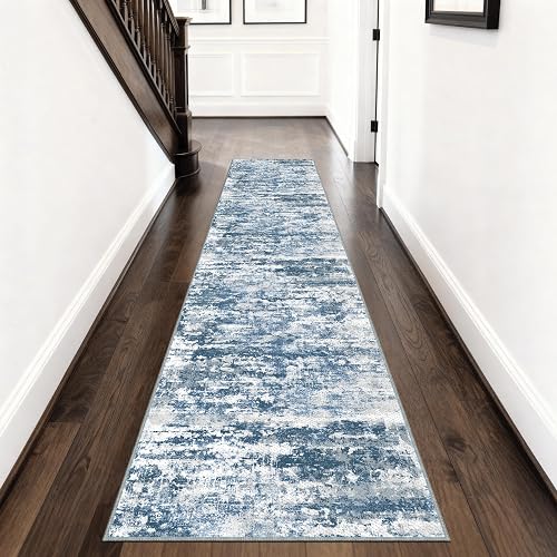 TTelephant Modern Hallway Runner Rug 2x8 Blue