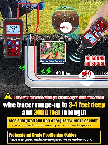 Miniatura 6 de NOYAFA NF-826 Probador de cable subterráneo Localizador de circuitos Detector de tuberías de metal Herramienta de seguimiento de cables Detecta