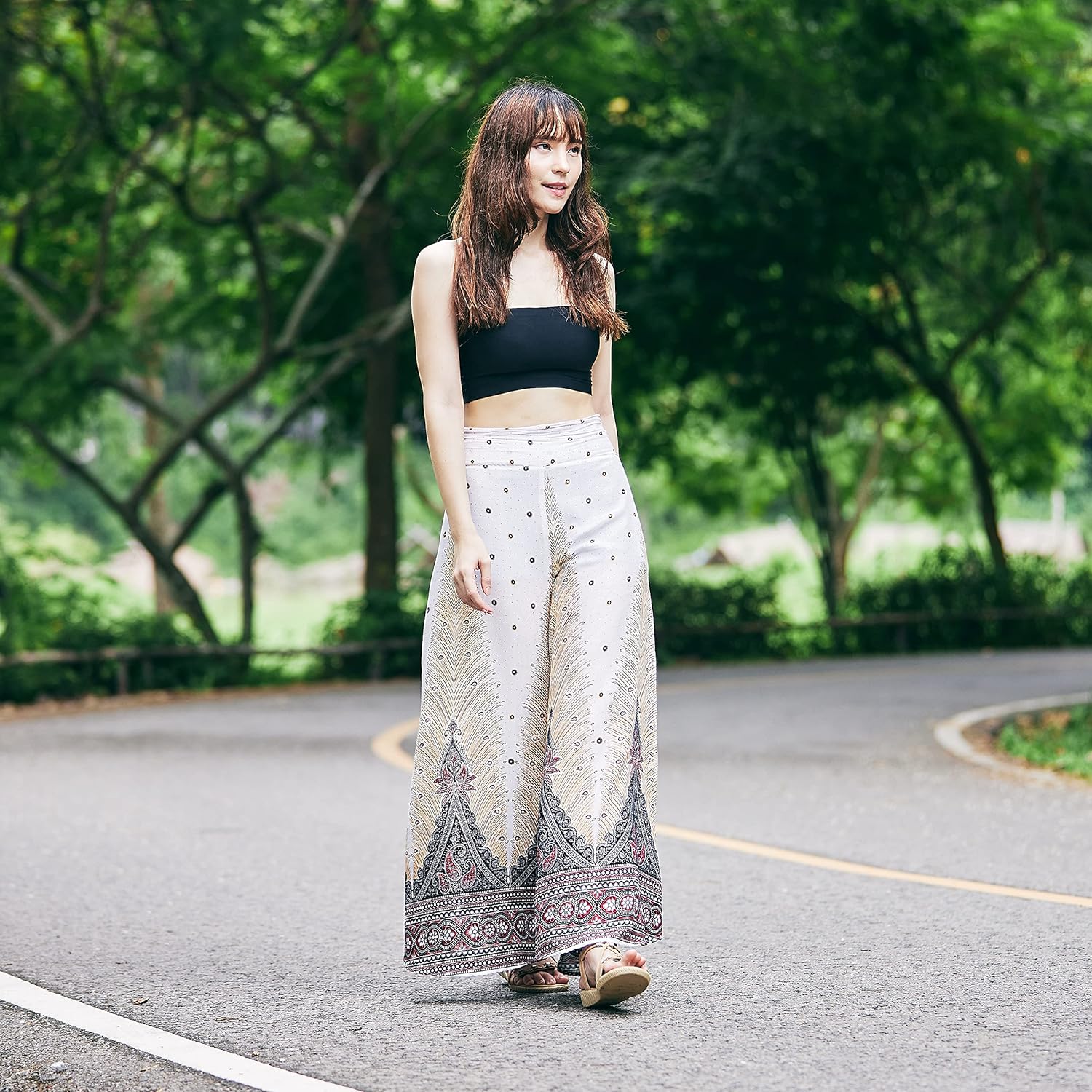 Lannaclothesdesign Palazzo Pants for Women Wide Leg Boho Harem Yoga Pants S M L XL Sizes - Image 3