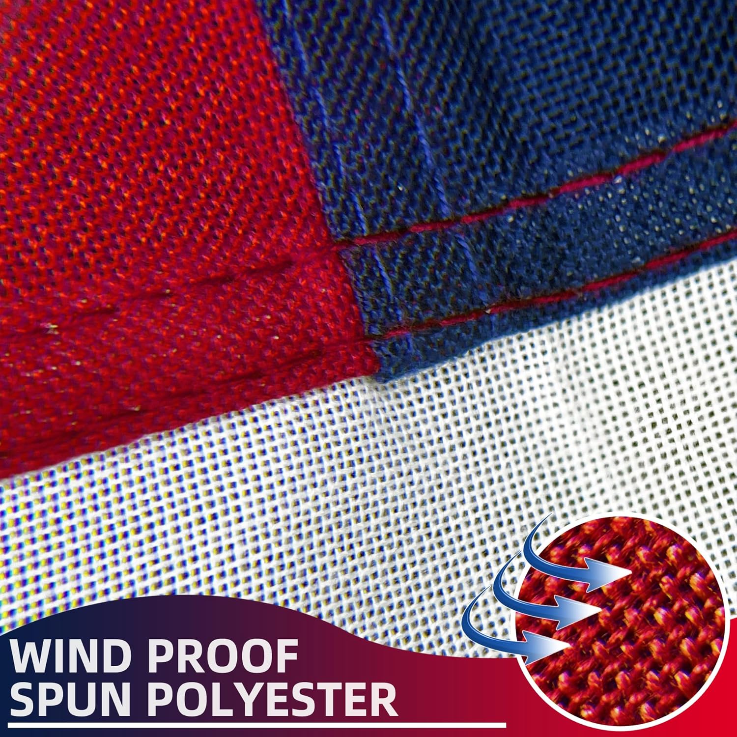 American Flag for Outside 3x5 FT, Deluxe Heavy Duty Spun Polyster, TearProof and Waterproof Super Tough Series, All Weather High Wind USA US Flag with Embroidered Stars, Sewn Stripes, Brass Grommets