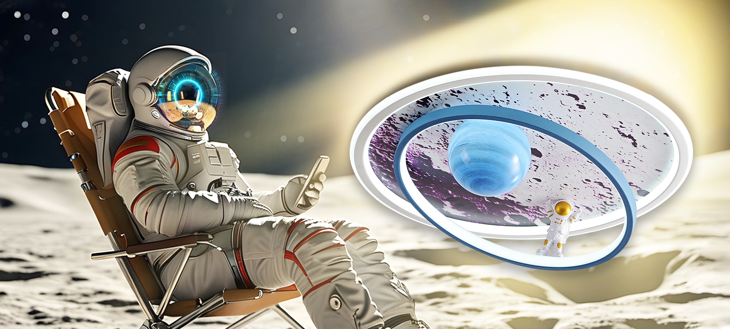 Kinderkamer Plafondlamp | Maan Astronaut LED Duurzaam Sfeervol Uniek