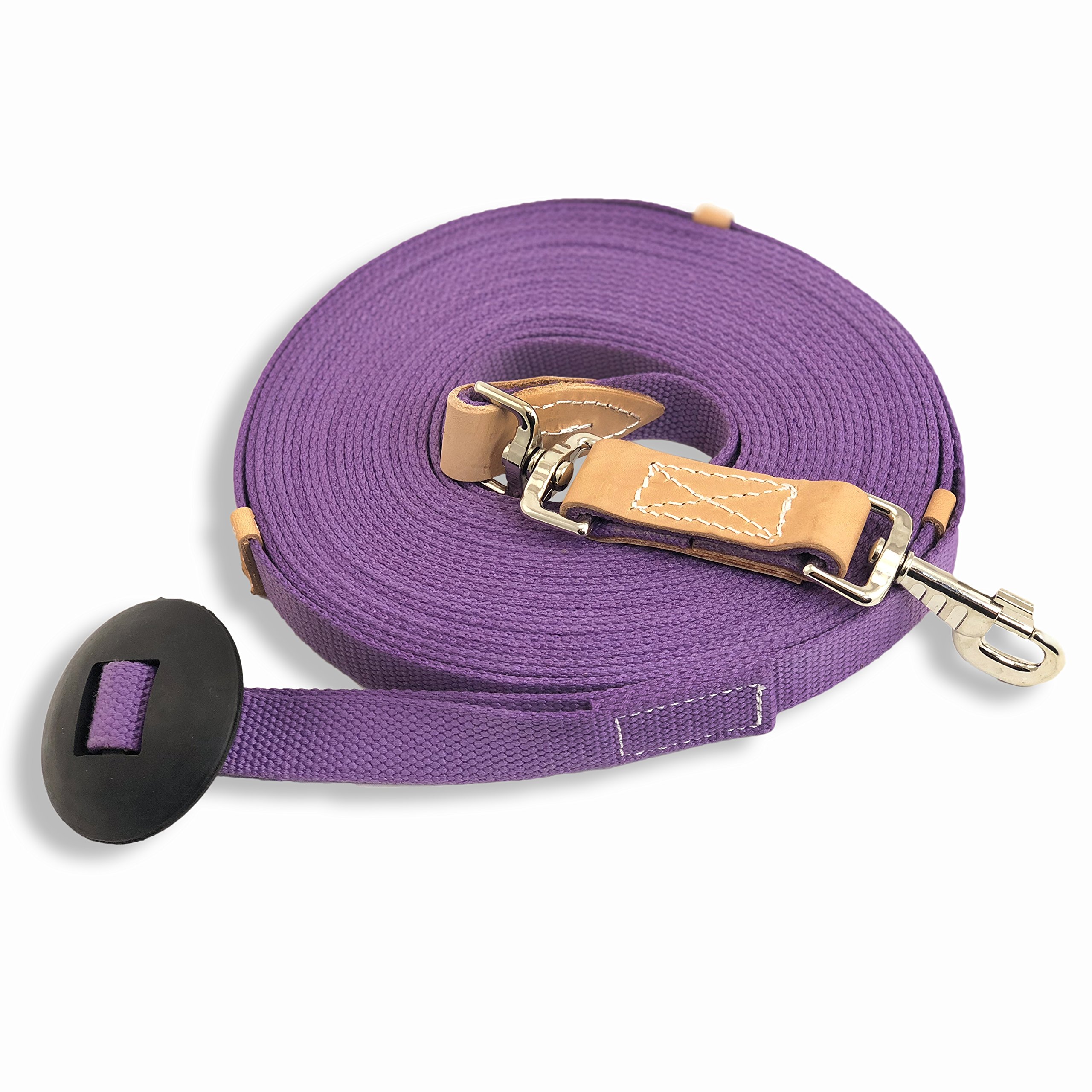 Southwest Equine - Almuerzo de algodón plano con cierre de perno y tope de goma, 89 cm, 35', Lavanda