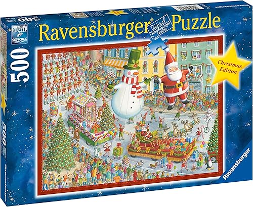 Miniatura 2 de Ravensburger Here Comes Christmas! Rompecabezas de 500 piezas para adultos - 17460 - Cada pieza es única, la tecnología Softclick significa que las