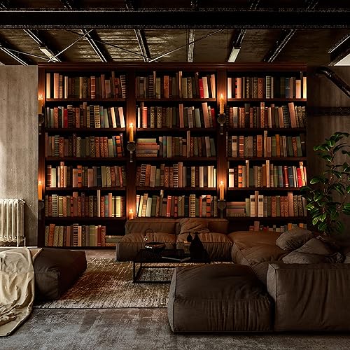 Miniatura 2 de artgeist Mural de pared Biblioteca de 135 x 101 pulgadas, papel tapiz autoadhesivo extraíble grande, diseño de impresión de libros de libros