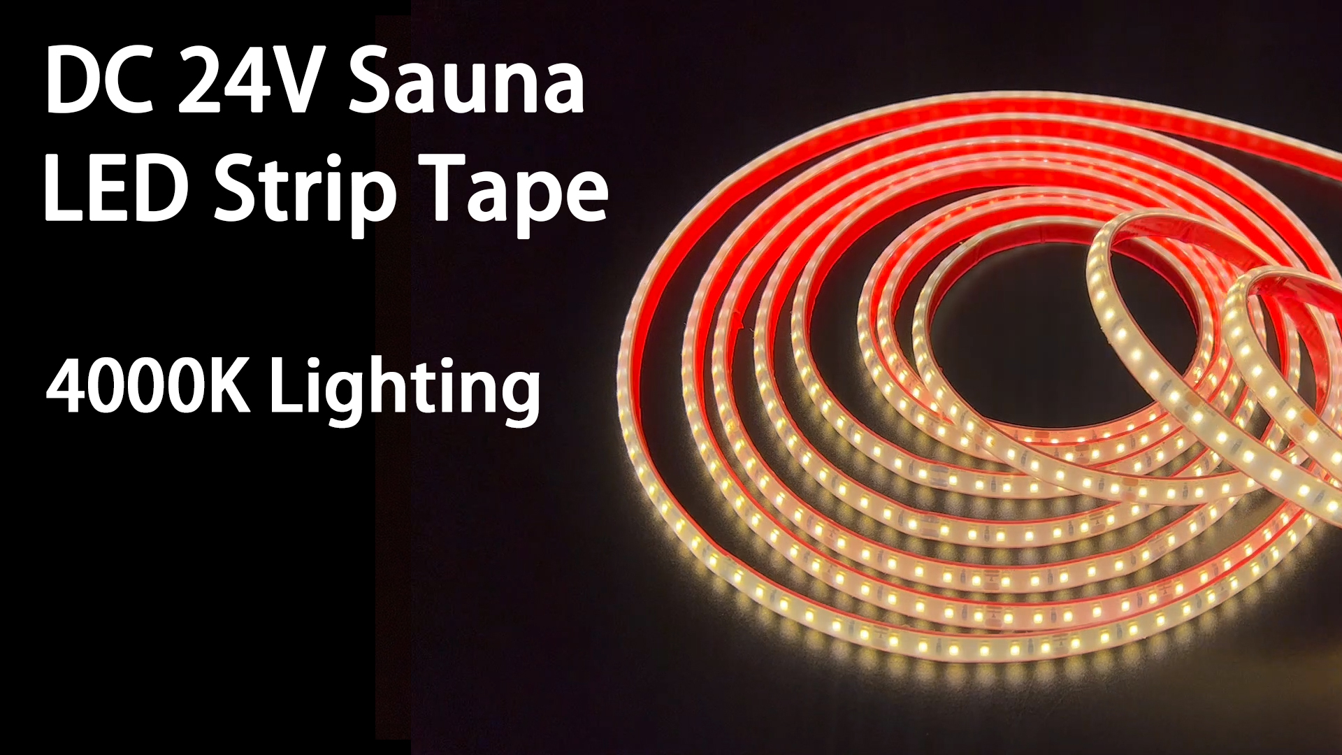 Image of SuperlightingLED DC24V 4000K White Sauna LED Strip Lights High Temp, Flexible Long 5m 16.4ft 120 LEDs /m Heat Resistant Waterproof LED Strip Light IP68 for Steam Room Lighting (4000K Natural White)