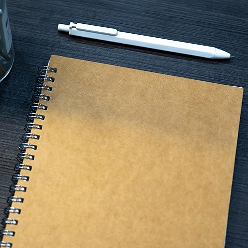 Miniatura 6 de DSTELIN Cuaderno de espiral en blanco de 10 x 7.5 pulgadas, 3.53 oz/m², paquete de 2, tapa suave, cuaderno de bocetos, 50 páginas/25 hojas, (marrón)