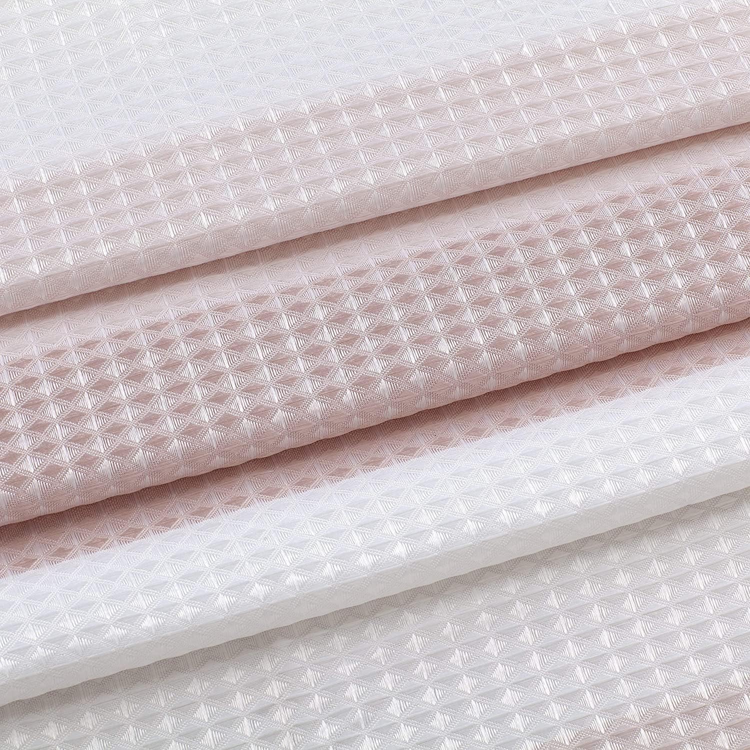 Dainty Home Ombre Waffle Weave Shower Curtain (Blush with 12 Hooks)