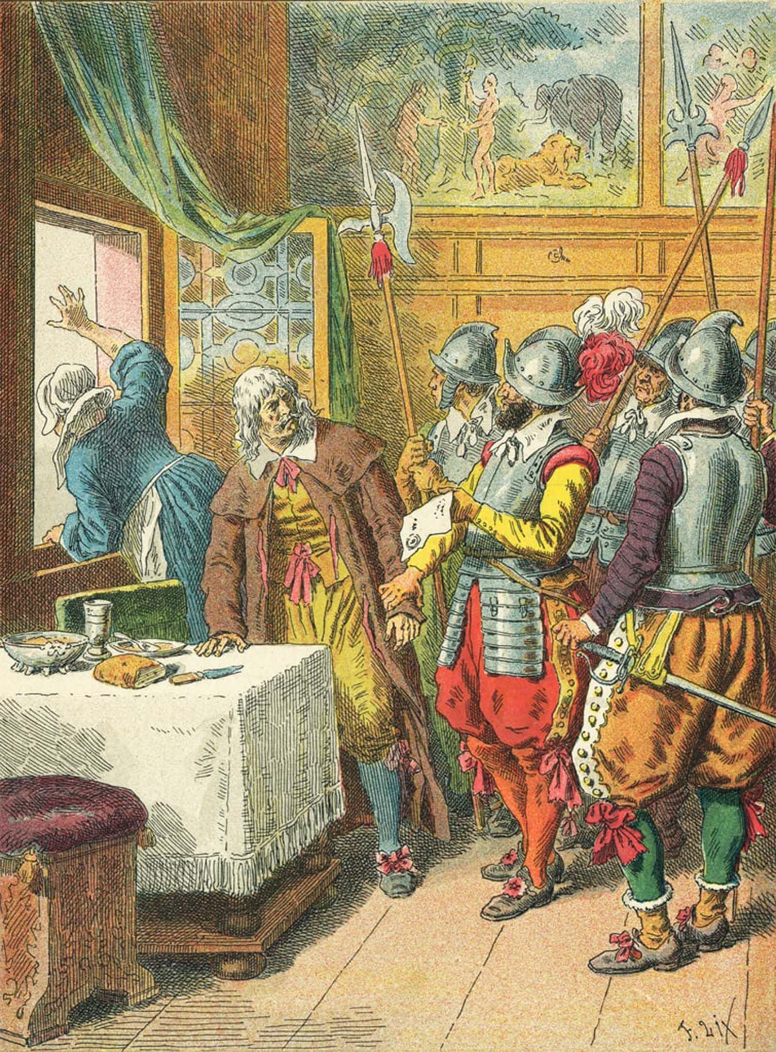 ARTXLXXBN Famous Prints Artwork Pictures Poster Painting Art Arrest of Broussel by Frederic Theodore Lix Artwork Landscape Pictures for Home Decor 60x90cm