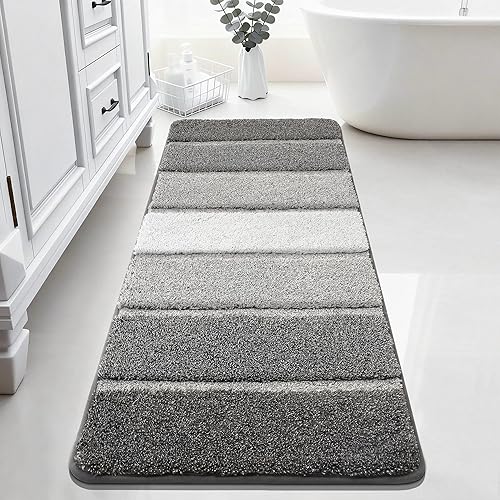Miniatura 32 de COSY HOMEER Alfombras de baño de 24"x17", tapete de baño ultra suave y absorbente con respaldo de TPR antideslizante, lavable a máquina, alfombra