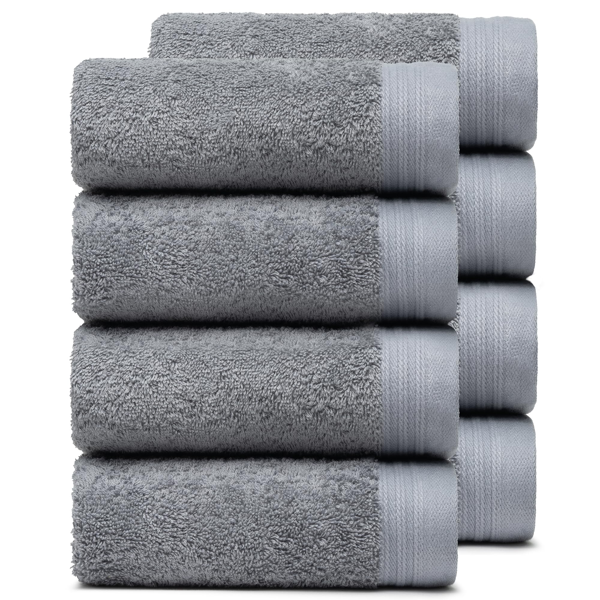 Premium Towel Set of 16 Hand Towels 18 x 30 Color Dark Grey 100 Cotton 16 Ultra Soft